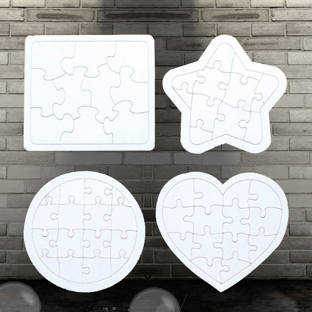 Puzzle Blank White - 4 sztuki pustych puzzli dla dzieci