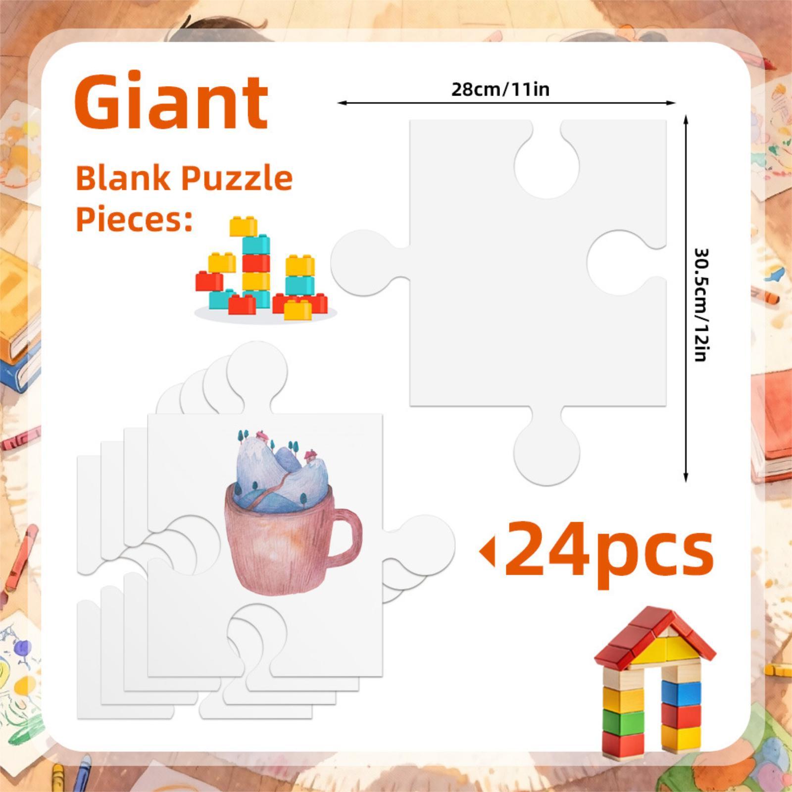 24x Białe Kartonowe Puste Puzz – Puzzle Blank White recenzja i cena